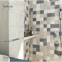 TEXTURE Bianco / Tortora:Πλακάκια Μπάνιου Γυαλιστερά Λευκά/ Μπλε 20x50cm