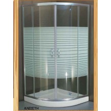 Καμπίνα Ημικυκλική με γραμμές Gloria Romeo: 80x80x180h